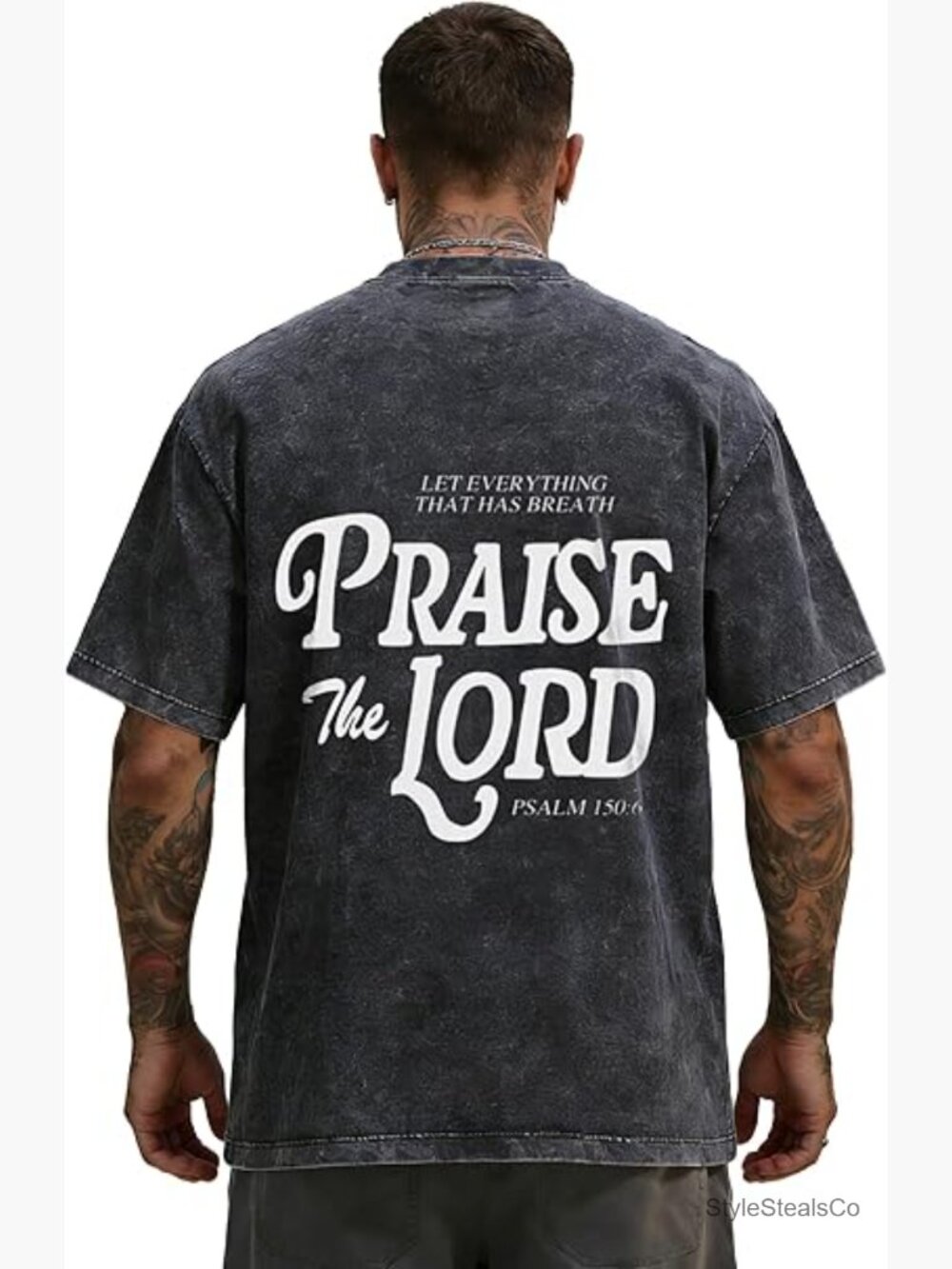 Oversized Graphic Tee Vintage Acid Washed Cotton Streetwear T-Shirt